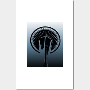 Space Needle In Blue Posters and Art